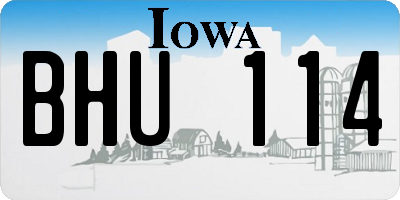 IA license plate BHU114