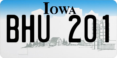 IA license plate BHU201