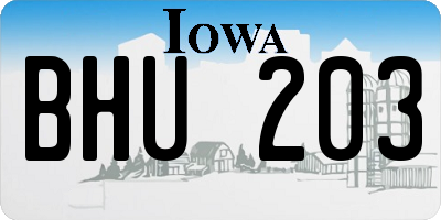 IA license plate BHU203