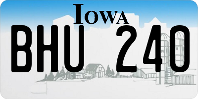 IA license plate BHU240