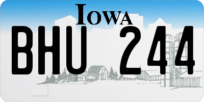 IA license plate BHU244