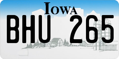 IA license plate BHU265