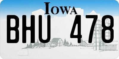 IA license plate BHU478
