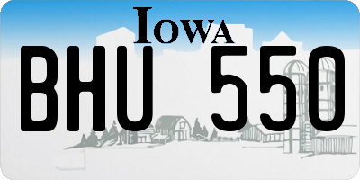IA license plate BHU550