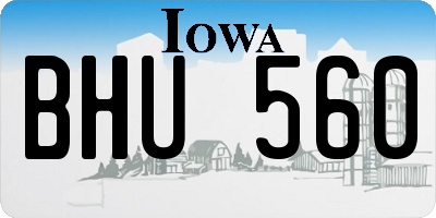 IA license plate BHU560