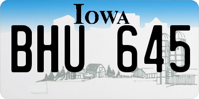 IA license plate BHU645