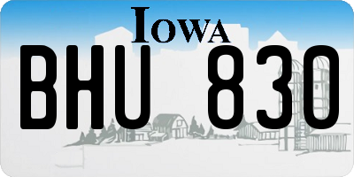 IA license plate BHU830