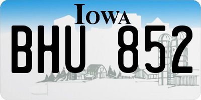 IA license plate BHU852