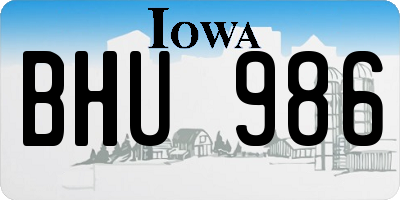 IA license plate BHU986