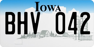 IA license plate BHV042