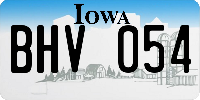 IA license plate BHV054