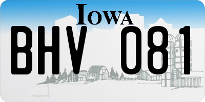 IA license plate BHV081