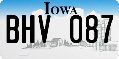 IA license plate BHV087