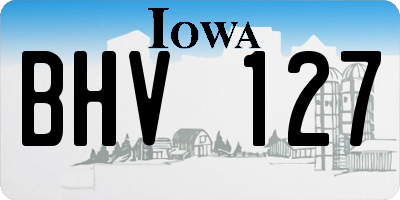 IA license plate BHV127