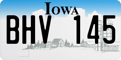 IA license plate BHV145