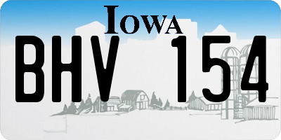 IA license plate BHV154