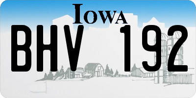 IA license plate BHV192