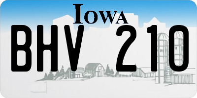 IA license plate BHV210