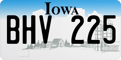 IA license plate BHV225