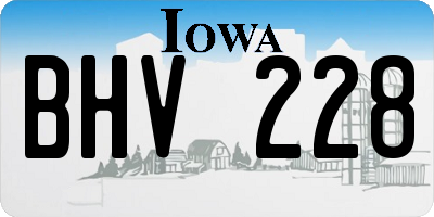 IA license plate BHV228