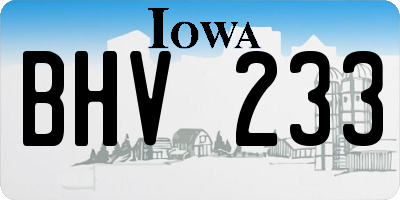 IA license plate BHV233