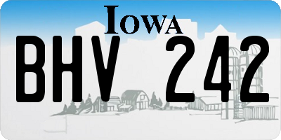 IA license plate BHV242