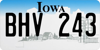 IA license plate BHV243
