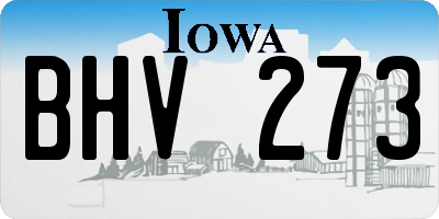 IA license plate BHV273
