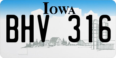 IA license plate BHV316