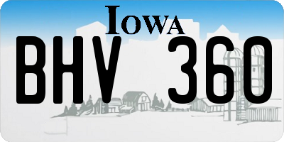 IA license plate BHV360
