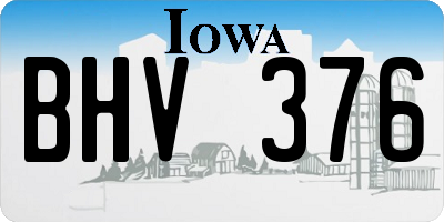 IA license plate BHV376