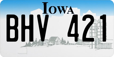 IA license plate BHV421