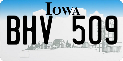 IA license plate BHV509