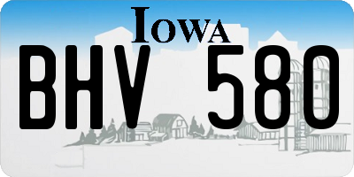 IA license plate BHV580