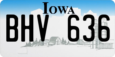 IA license plate BHV636