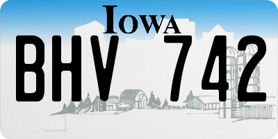 IA license plate BHV742