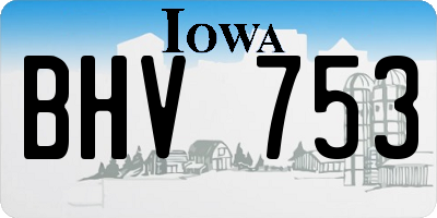 IA license plate BHV753