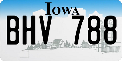 IA license plate BHV788