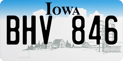 IA license plate BHV846