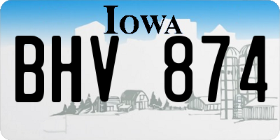 IA license plate BHV874