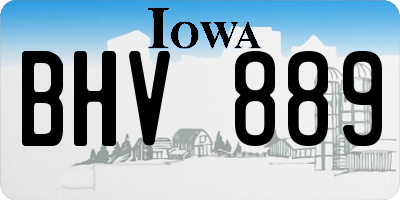 IA license plate BHV889