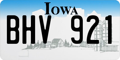 IA license plate BHV921