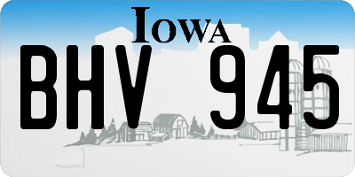 IA license plate BHV945