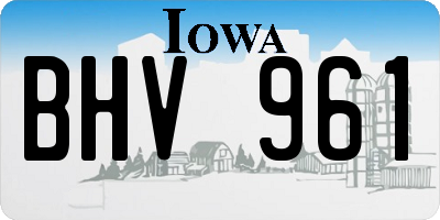 IA license plate BHV961