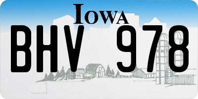 IA license plate BHV978