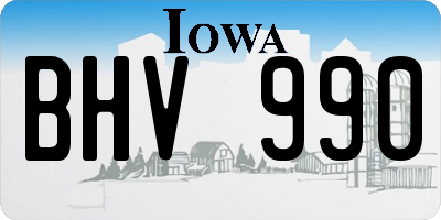 IA license plate BHV990