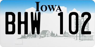 IA license plate BHW102
