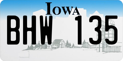 IA license plate BHW135