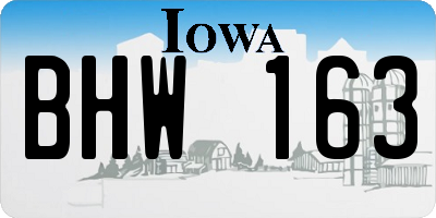IA license plate BHW163