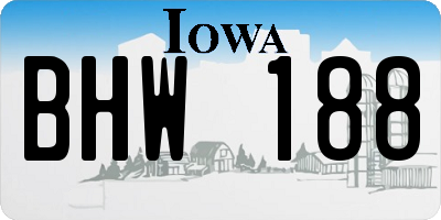 IA license plate BHW188